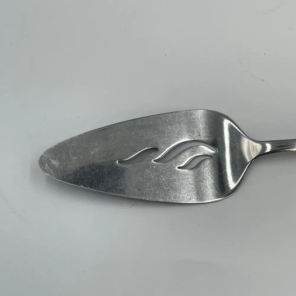Vintage Ekco Eterna Stainless Steel Pierced Cake Pie Server Country Garden
